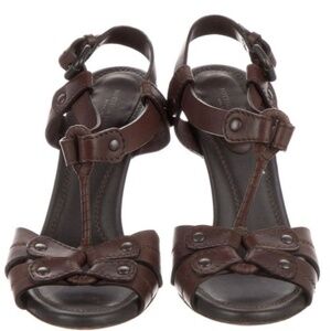 BOTTEGA VENETA Leather T-Strap Sandals